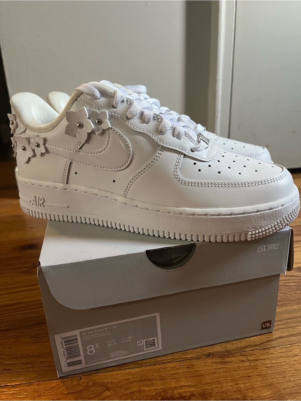 Nike Air Force White Floral Low-Top Sneakers